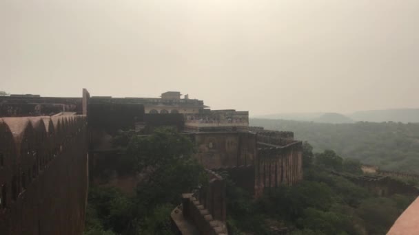 Jaipur, Indie - Widok na twierdzę z daleka — Wideo stockowe