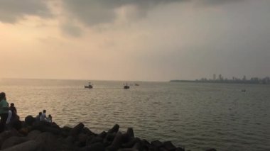 Mumbai, India - The embankment in Bombay is located in The Bay of Beck Bey in the Arabian Sea part 7