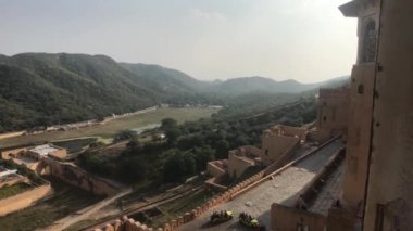 Jaipur, India, November 05, 2019, Amer Fort a wonderful view from the fortified wall to the mountains and valley