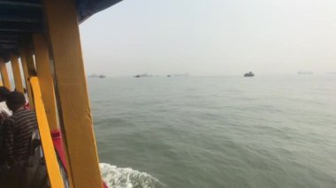 Mumbai, India - splashes from the running ship