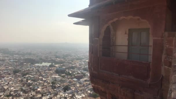 Jodhpur, Indien - Blick auf die Stadt von den Mauern der alten Festung Teil 3 — Stockvideo