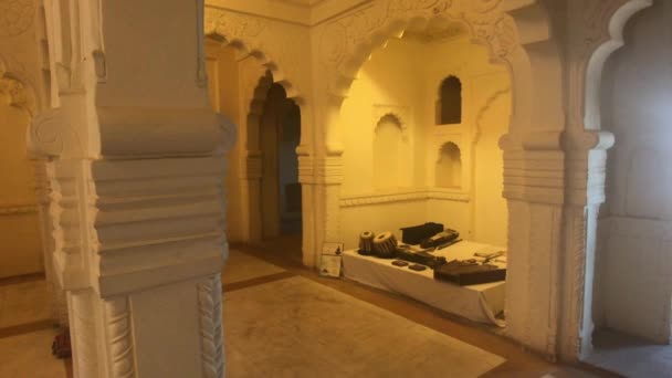 Джодхпур, Индия - пустые комнаты в зданиях крепости часть 8 — стоковое видео