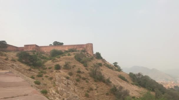 Jaipur, Indien - Utsikt över fästningen från fjärran del 20 — Stockvideo