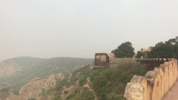 Jaipur, India - View from above the old historic fortress part 7 — 비디오