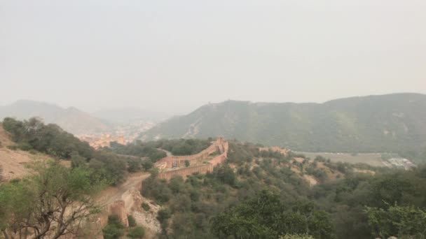 Jaipur, Hindistan - 18. bölümden kalenin manzarası — Stok video