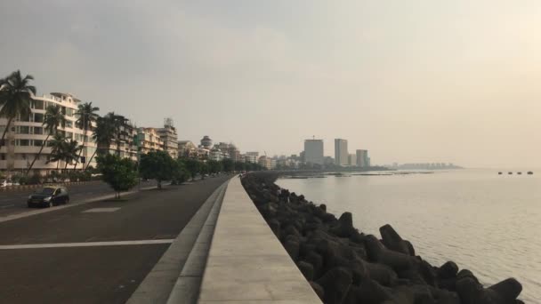 Mumbai, India - promenade Marine Drive — 비디오