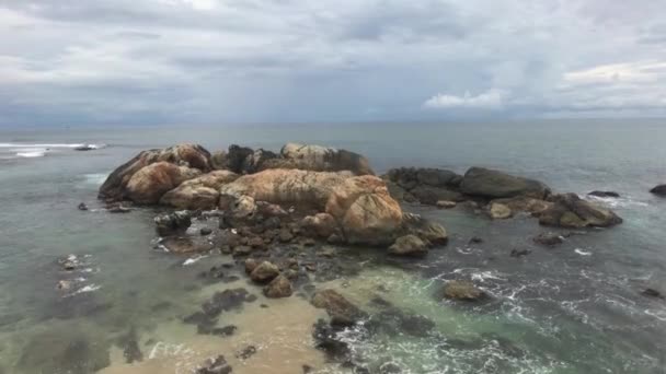 Galle, Sri Lanka, pemandangan laut dari dinding — Stok Video