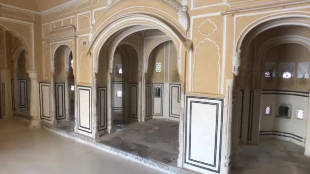 Jaipur, India - habitaciones interiores del palacio histórico — Vídeo de stock