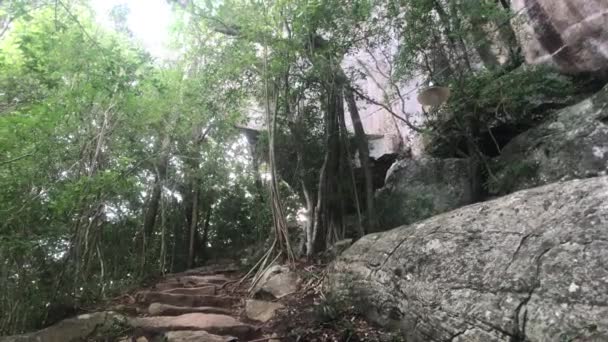 Sigiriya, Sri Lanka, skała i jaskinie — Wideo stockowe