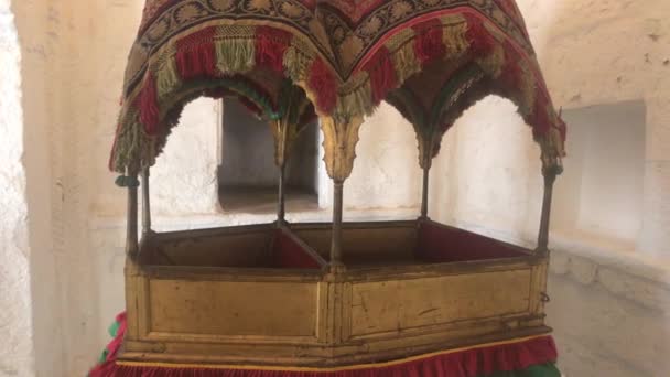 Jodhpur, Indie - exponáty staré pevnosti část 6 — Stock video