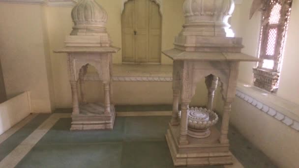 Jodhpur, Indie - prázdné pokoje v budovách pevnosti část 5 — Stock video