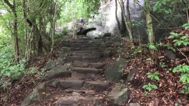 Sigiriya, Sri Lanka, 25 de novembro de 2019, os turistas escalam a montanha — Vídeo de Stock