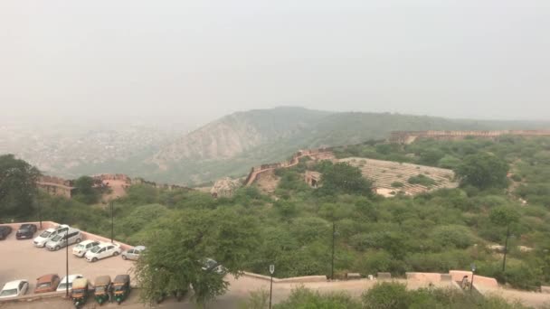 Jaipur, India - View from above the old historic fortress part 5 — 비디오