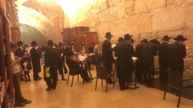Jerusalem, Israel - October 20, 2019: tourists in the square near the wall of weeping part 11