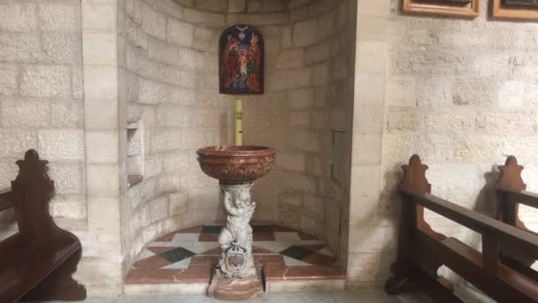 Belén, Palestina - 20 de octubre de 2019: Basílica de la Natividad Iglesia interior parte 3 — Vídeos de Stock
