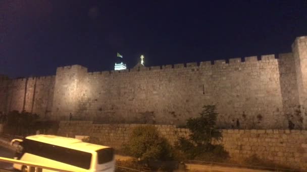 Jérusalem, Israël - belles rues de la ville du soir — Video