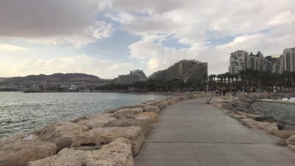 Eilat, israel - hafen der touristischen yachten und schiffe teil 10 — Stockvideo