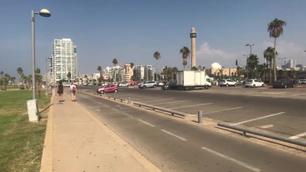 Tel Aviv, Israël - 22 octobre 2019 : touristes dans les rues d'une ville moderne partie 10 — Video