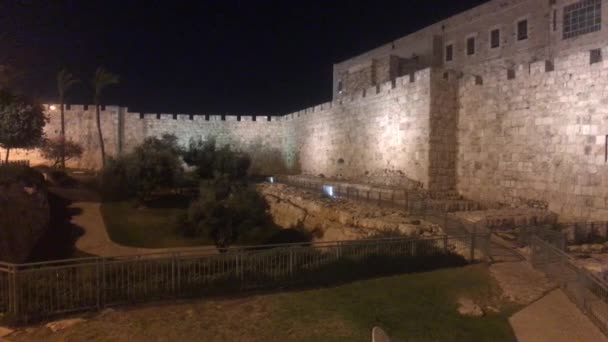 Jeruzalem, Israël - prachtige straten van de avondstad deel 4 — Stockvideo