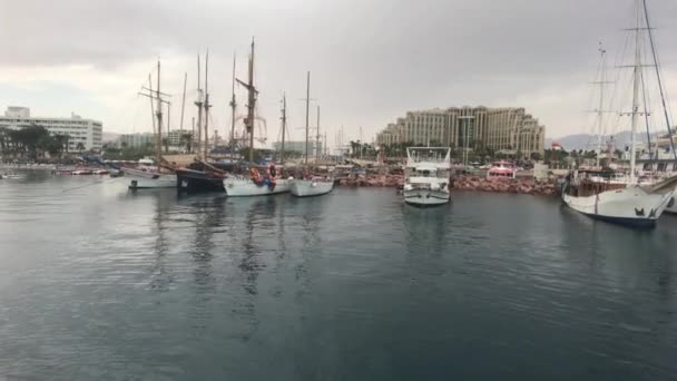 Eilat, Israël - zee wandeling voor de regen deel 5 — Stockvideo