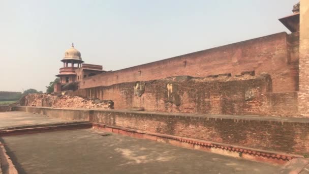 Agra, India Agra Fort, vecchi muri di mattoni rossi parte 2 — Video Stock