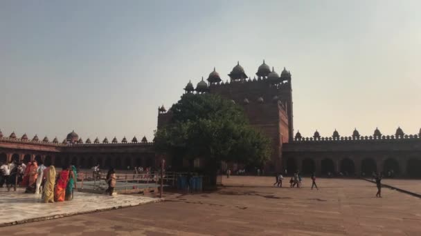 Fatehpur Sikri, India - 15 november 2019: Verlaten stadstoeristen inspecteren de resten van de oudheid deel 9 — Stockvideo