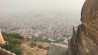 Jaipur, Hindistan - Eski tarihi kalenin 14. bölümünün üstünden görüntü