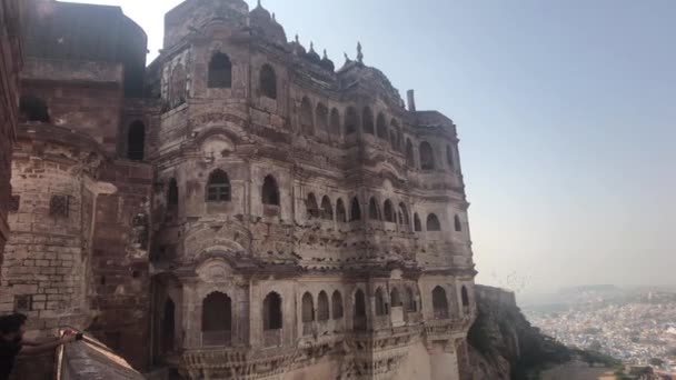 Jodhpur, India - poderosa estructura histórica con vistas a la ciudad — Vídeos de Stock