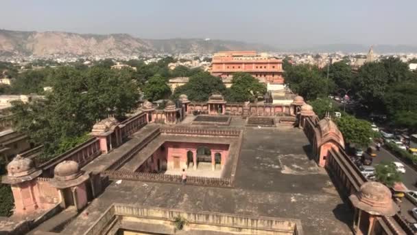 Jaipur, India - Veduta della città dall'alto del vecchio palazzo parte 2 — Video Stock