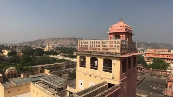 Jaipur, Índia - Vista da cidade a partir do alto do antigo palácio — Vídeo de Stock