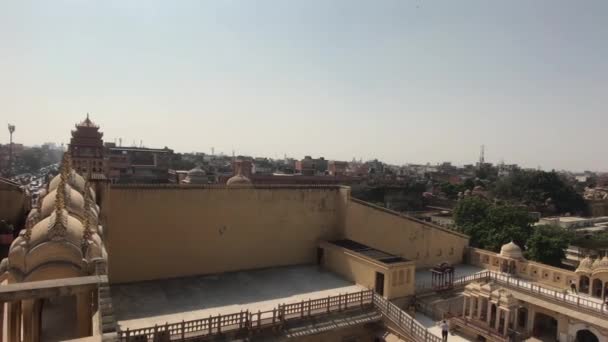 Jaipur, India - Zicht op de stad vanaf de hoogte van het oude paleis deel 6 — Stockvideo
