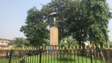 Mumbai, Hindistan - çitin arkasındaki yeşil ağaç