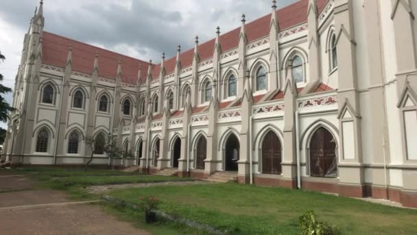 NNegombo, Sri Lanka, November 23, 2019, St. Sebastian Church, church building corner view — 비디오