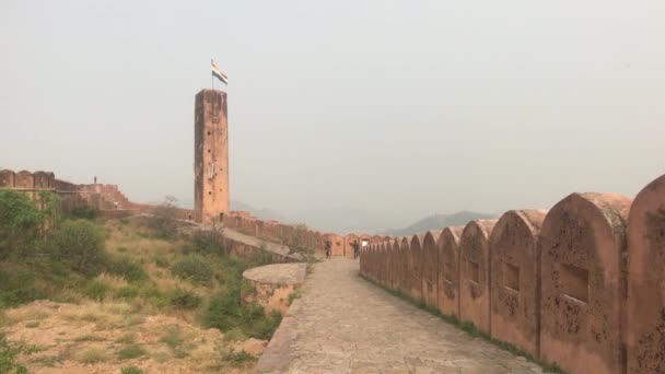 Jaipur, India - hermosa vista del barrio desde la altura de la fortaleza parte 7 — Vídeos de Stock