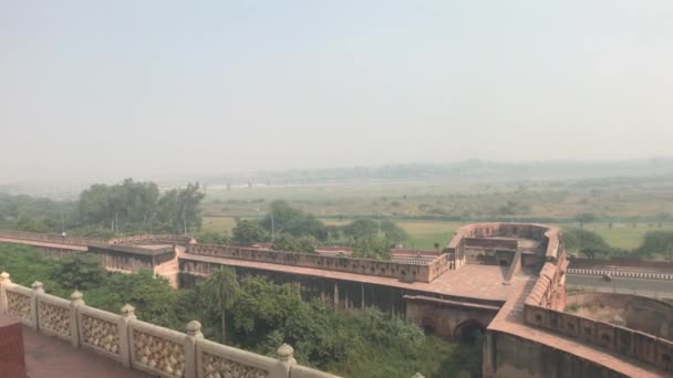 Agra, Índia - Forte de Agra, vista das muralhas do velho forte de cima — Vídeo de Stock