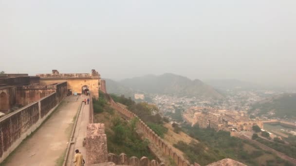 Jaipur, India - Vista de la fortaleza desde lejos parte 17 — Vídeos de Stock