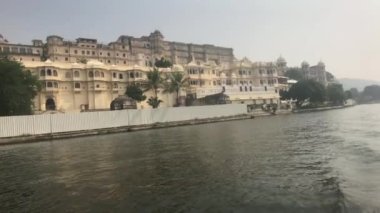 Udaipur, India - view of the walls of the palace from the side of the lake Pichola part 7
