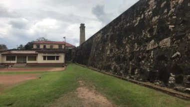 Galle, Sri Lanka, view of the clock tower along the wall