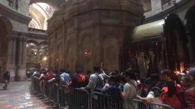Jerusalem, Israel - October 20, 2019: tourists walk around the temple in the old town part 7