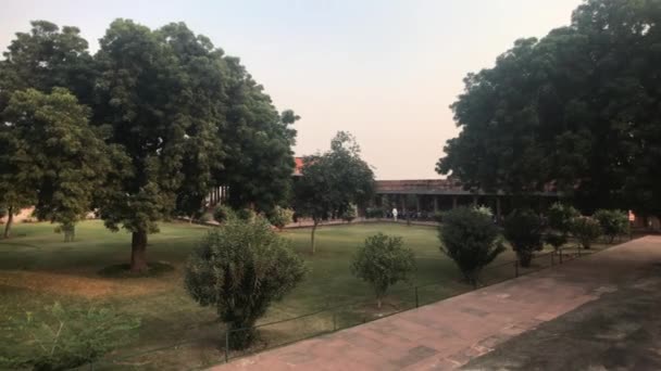 Fatehpur Sikri, India - November 15, 2019: Εγκαταλελειμμένοι τουρίστες επιθεωρούν τα ερείπια της αρχαιότητας — Αρχείο Βίντεο