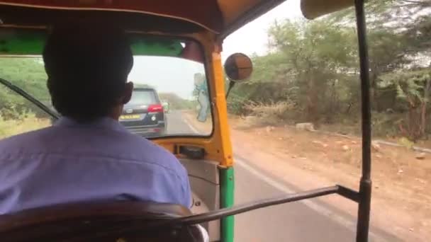 Jaipur, Índia - Movimento de riquixá Moto — Vídeo de Stock