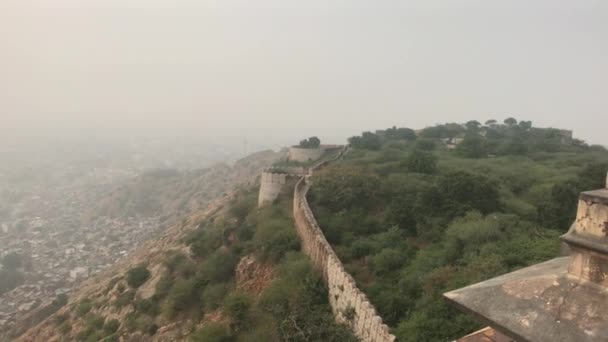 Jaipur, India - Uitzicht van boven het oude historische fort deel 19 — Stockvideo