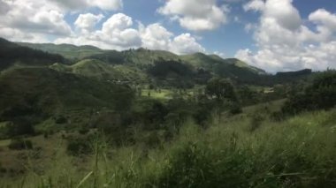 Ella, Sri Lanka, yoldan geçen bir trenin manzarası.