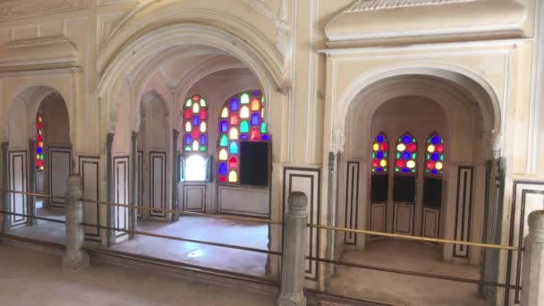 Jaipur, India - interieur kamers van het historische paleis deel 4 — Stockvideo