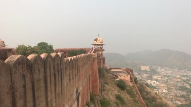Jaipur, Indien - Utsikt över fästningen från fjärran del 10 — Stockvideo