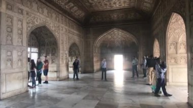 Agra, India, November 10, 2019, Agra Fort, tourists walk in the temple room on the grounds of the fort
