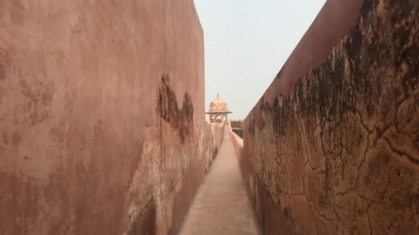 Джайпур, Индия - Вид на старую крепость изнутри части 9 — стоковое видео