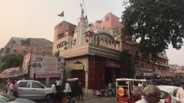 Jaipur, India - november 2019: Bytrafikk med lokalbefolkningen – stockvideo