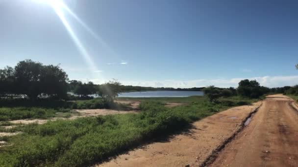 Yala, Sri Lanka, the rays of the sun touch the lake — 비디오