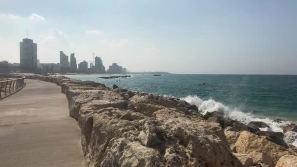 Tel Aviv, Israel - Vista al mar desde el paseo marítimo parte 4 — Vídeos de Stock